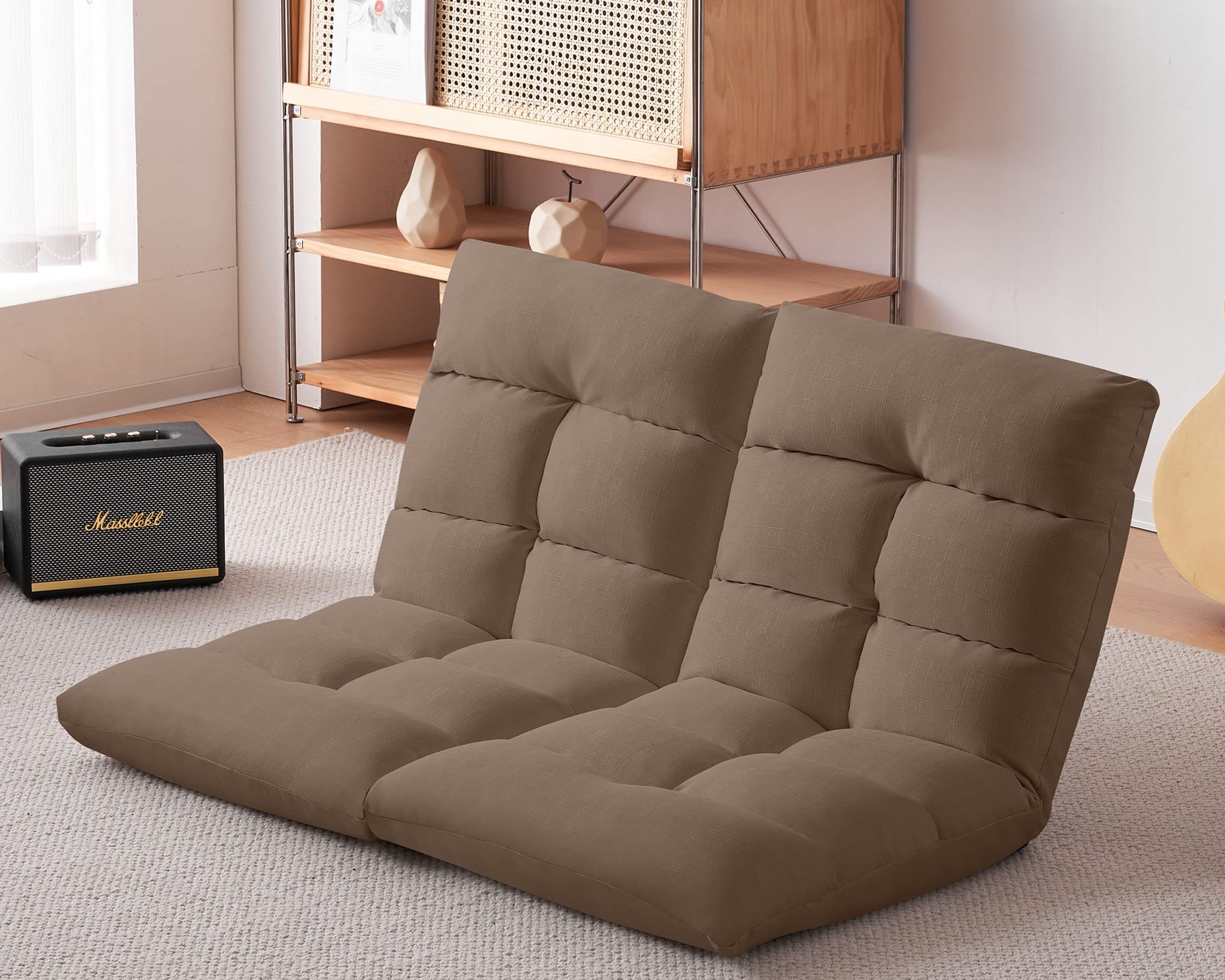 Amazon｜座椅子 おしゃれ 二人掛け リクライニング 14段階 左右独立